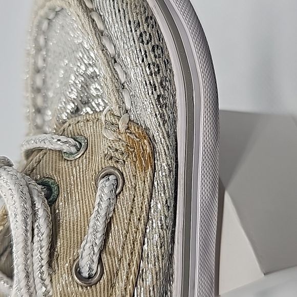 Sperry Top-Sider Bahama Crib Sz 2M Slip-on Silver Circle Print - Picture 12 of 13